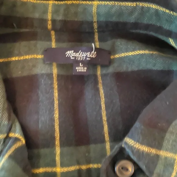 Madewell plaid flannel shirt Large - Picture 2 of 6